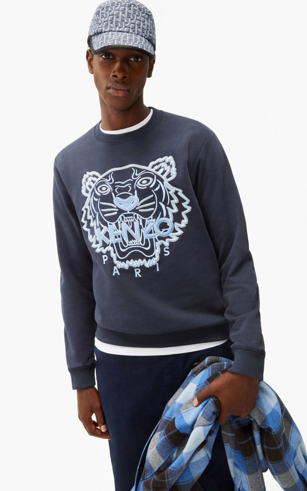 Sweat Kenzo Homme Tiger Bleu Noir BWGRE-7203